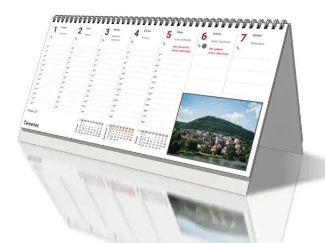 Ukázka: Stolní týdenní plánovací kalendář 300 × 140 mm