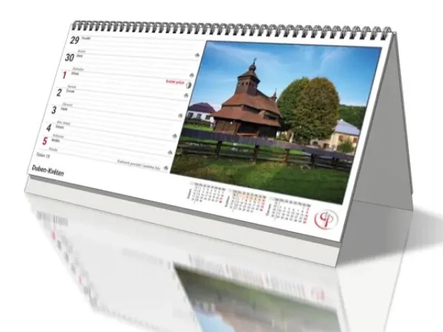 Ukázka: Stolní týdenní kalendář 300 × 140 mm