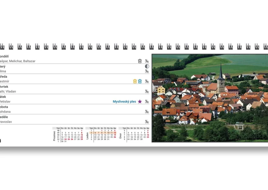 Vlastní texty a piktogramy k datu – svoz odpadu, plánované akce